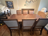 Ashley dining table, 10 chairs and sideboard/hutch