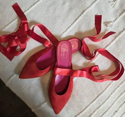 Souliers mules ballerines en cuir italien, pour femme, View more
