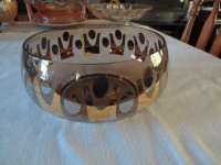 Vintage glass bowl with gold trim