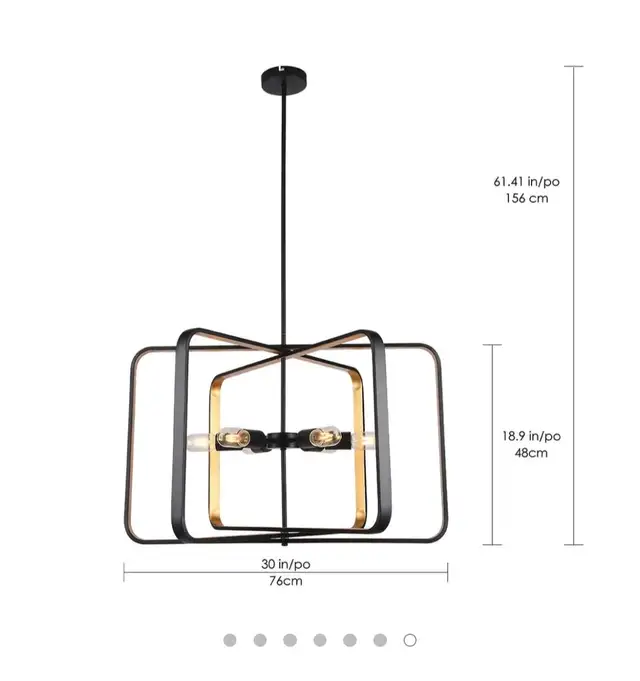 Lucia black and gold chandelier by empire lighting in Indoor Lighting & Fans in London - Image 4