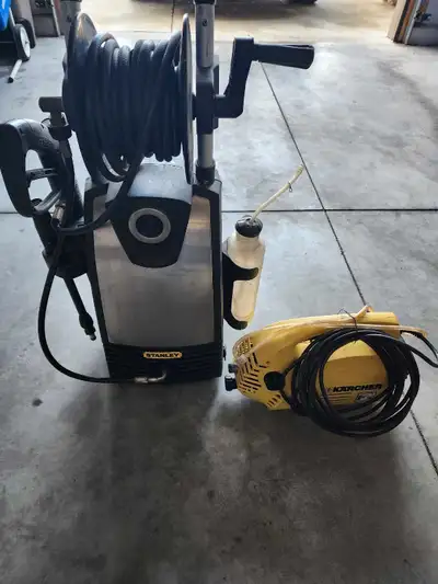 Selling a Stanley and Karcher electric power washer in as is condition. Karcher does not have a hose...