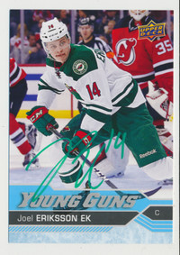 JOEL ERIKSSON-EK MINNESOTA WILD EX-RARE SIGNED YOUNG GUNS CARD