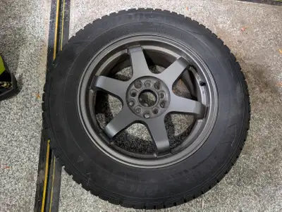 Set of 4 Tires and Rims Tires: Hankook i*Pike - 215/65R16 - old, bought in 2016 - no leaks when take...