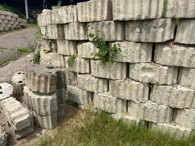 Free fill to give away. Homemade interlocking concrete blocks, suitable for fill. Must be picked up.