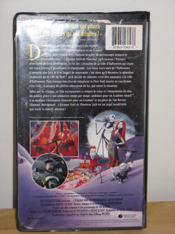 VHS L'ÉTRANGE NOËL DE MONSIEUR JACK (TIM BURTON) - WALT DISNEY dans CD, DVD et Blu-ray  à Longueuil/Rive Sud - Image 2