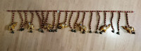 Toran Small Wooden Beads Door Hanger with Elephants and Bells