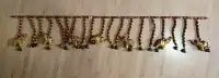 Toran Small Wooden Beads Door Hanger with Elephants and Bells