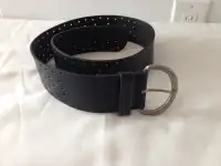 Alain Manoukian Leather Belt Multi Punched Design Ladies