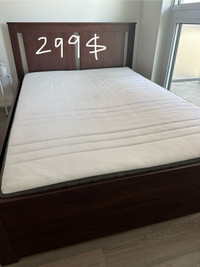 Bed Frame and Mattress (new-from ikea) available for pickup!