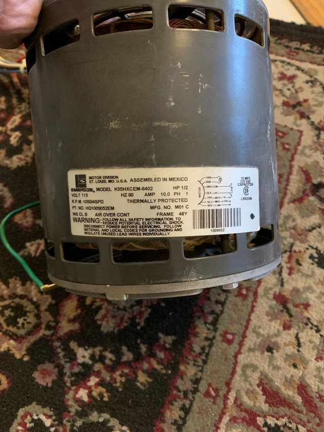Emerson BLOWER MOTOR K55HXCEM-6402 in Heating, Cooling & Air in Mississauga / Peel Region - Image 2