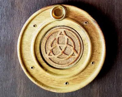Round Wood Incense Holder, View more