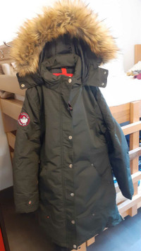 Canada Weather Gear Vegan Fur Hood Parks Jacket - Olive
