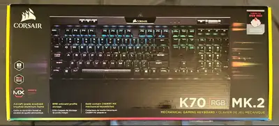 Bundle clavier mécanique Corsair K70 RGB MK.2 et souris Corsair Harpoon RGB Pro, les deux en très bo...