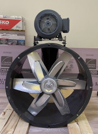 Dayton 24" Tubeaxial Fan, 3HP motor and 5HP 208V VFD controller