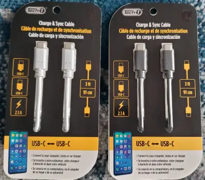 USB C to USB C cables - Brand new, Sealed, View more