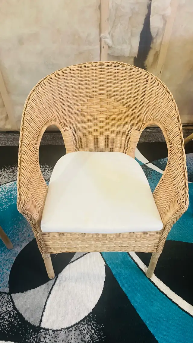 4 IKEA AGEN Rattan Chairs + GAMLEHULT Storage Stool in Chairs & Recliners in Calgary - Image 6