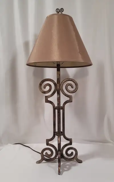 Vintage Ethan Allen Wrought Iron Table Lamp, View more