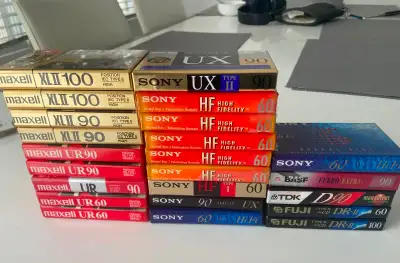 Lot of 24 AUDIO TAPE SEALED -NEW NEWER USED : MAXELL SONY ETC, View more