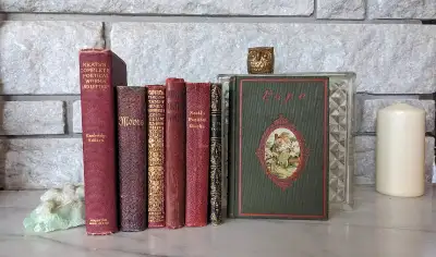 Lot of 7 Antiquarian Books: Poetry and Prose, 1851–1914, View more