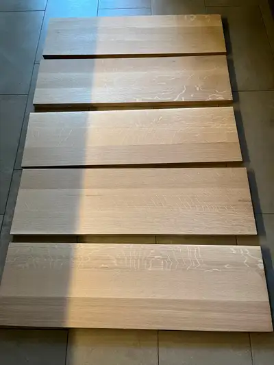 Rift and quartered white oak staircase treads, View more