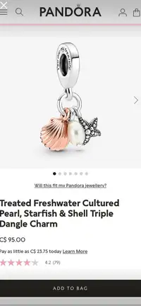 Pandora Brand New Triple Shell Starfish Charm