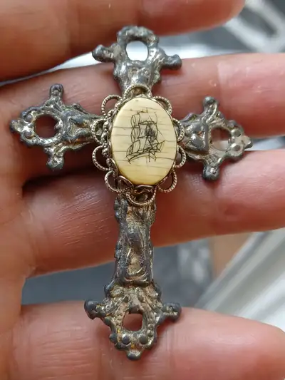 CROIX ANTIQUE VOILIER CENTRAL USAGÉ 2 1/2 PO
