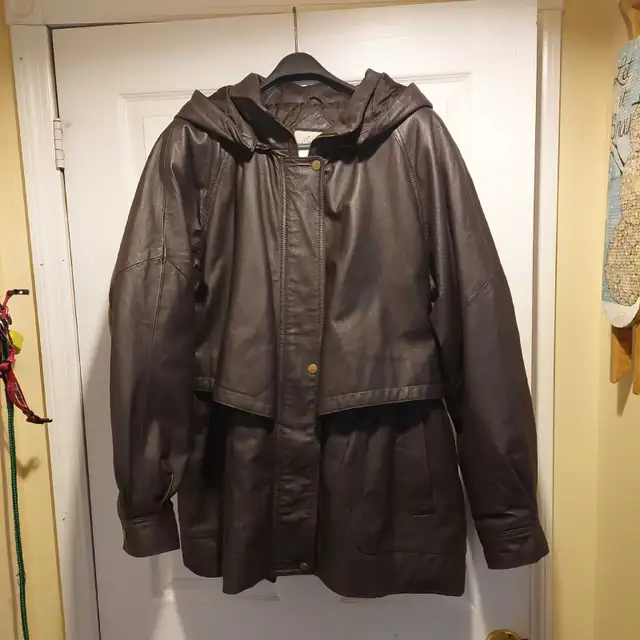 womens sequence leather winter coat Size 1864722634732546120