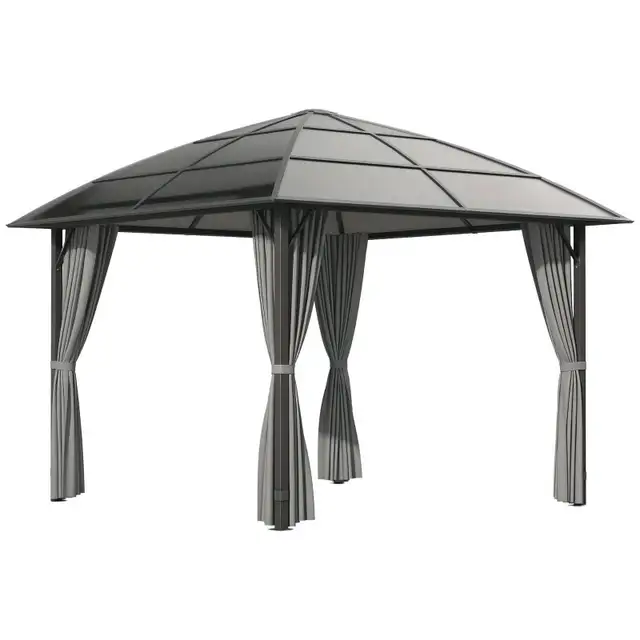 10' x 10' Outdoor Gazebo Canopy, Hardtop Gazebo with UV60+ Polyc in Patio & Garden Furniture in Markham / York Region - Image 3