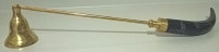 Brass Candle Snuffer with Cow Horn Engraved Handle