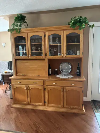 Wall unit, oak, custom made, View more