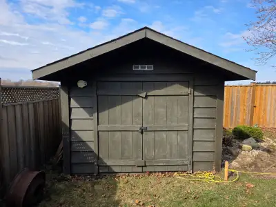 10x10 shed in great condition. only selling because we are going bigger interior peak height - 8'6"...