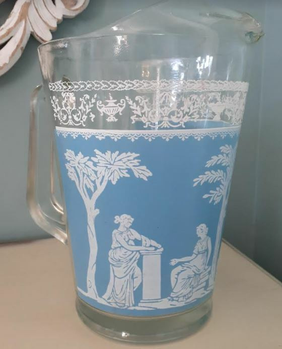 Vintage Wedgwood Jeannette Jasperware Hellenic Blue Pitcher in Arts & Collectibles in Markham / York Region