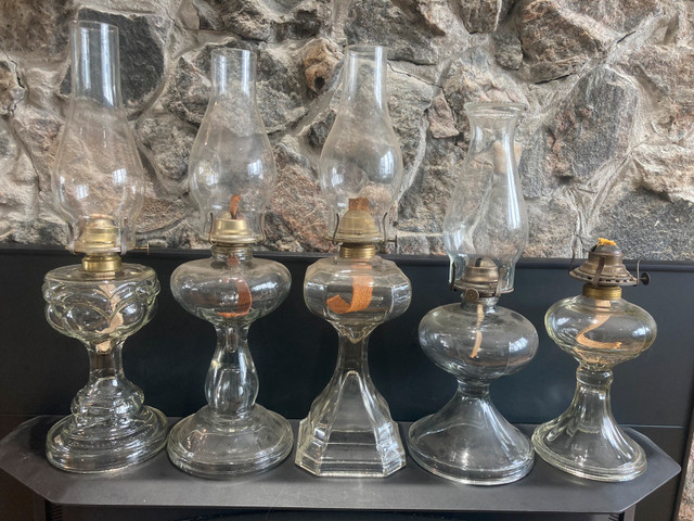 Vintage Glass Oil Lamps, Lighting Power Outage Lamp in Arts & Collectibles in Ottawa