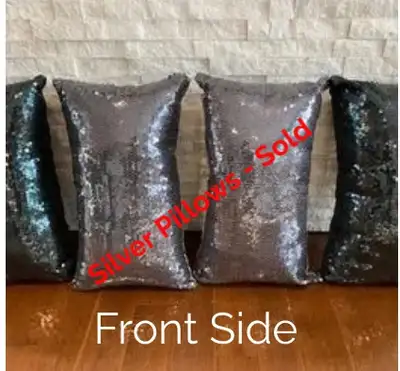 Sequined Pillows - Two Black Pillows, View more