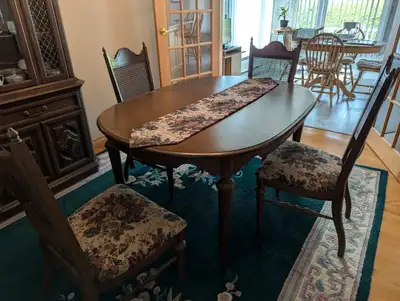 All wood Dining Set. Wood table and five chairs hardly used., View more