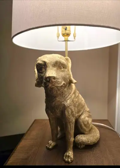 Rare! Gold Lab Dog Lamp , View more