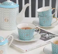 Bone China “Tiffany”-blue High tea set