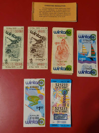 Vintage (defunct) Wintario Lottery tickets