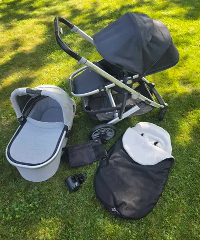 Uppababy Cruz V2 stroller and V2 bassinet , View more
