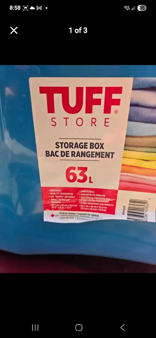 63 L Bin in Storage & Organization in St. Albert - Image 2