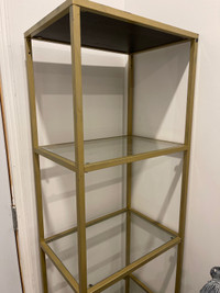 Brass bookcase with glass 