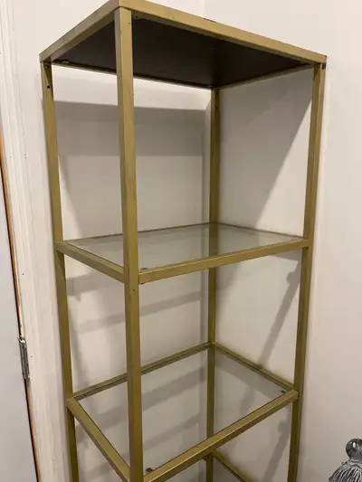 Brass bookcase with glass, View more
