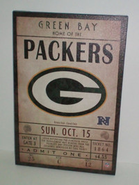 Green Bay Packers Classic Ticket 12 x 18 Canvas Wall Art