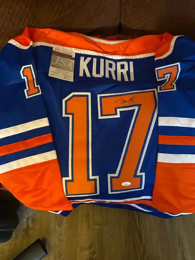 Jari Kurri Autographed Custom Jersey with JSA COA, View more