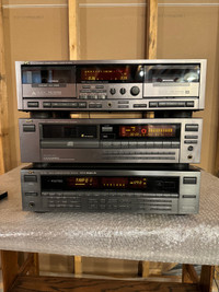 JVC Audio System RX705V Receiver   XLM705 6 Disc CD TDW805 Tape