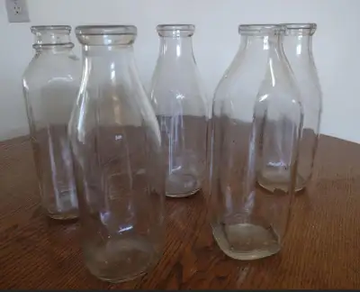 Glass bottles and jars with lids, View more