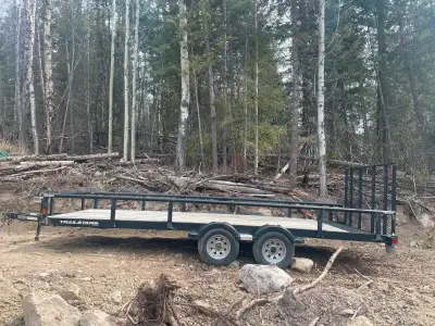 18x7 trailer that’s practically new. This trailer was bought in Ontario at Bass Pro Shop to haul a f...