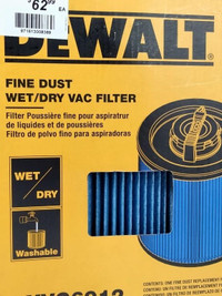 NEW! DeWalt Fine Dust Wet/Dry Vac Filter (for DXVC6912 Model)
