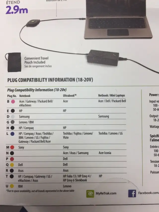 UNIVERSAL LAPTOP CHARGERS64711645215747122