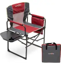SunnyFeel Camping Director Chair, Portable Folding Chair with Si